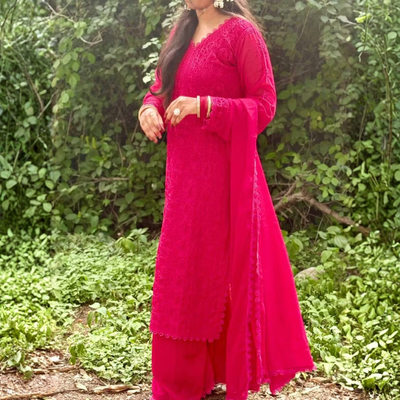 Rust Cotton Kurta with Pant