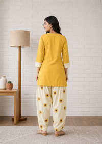 Yellow Pure Cotton Kurta and Pants