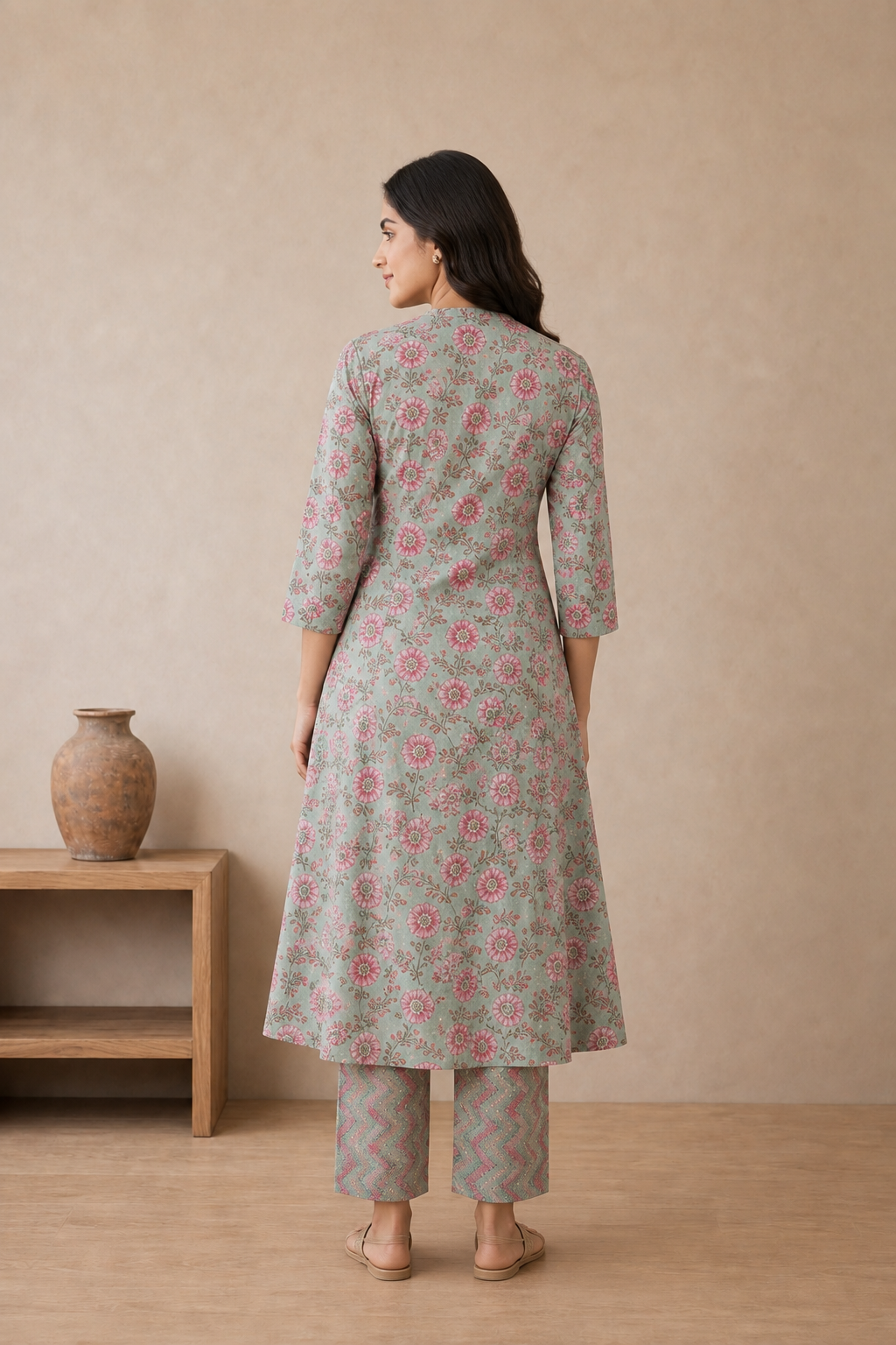 Mint Green Pure Cotton Kurta and Pants