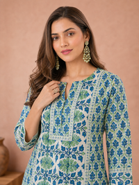 Green Pure Cotton Kurta and Salwar