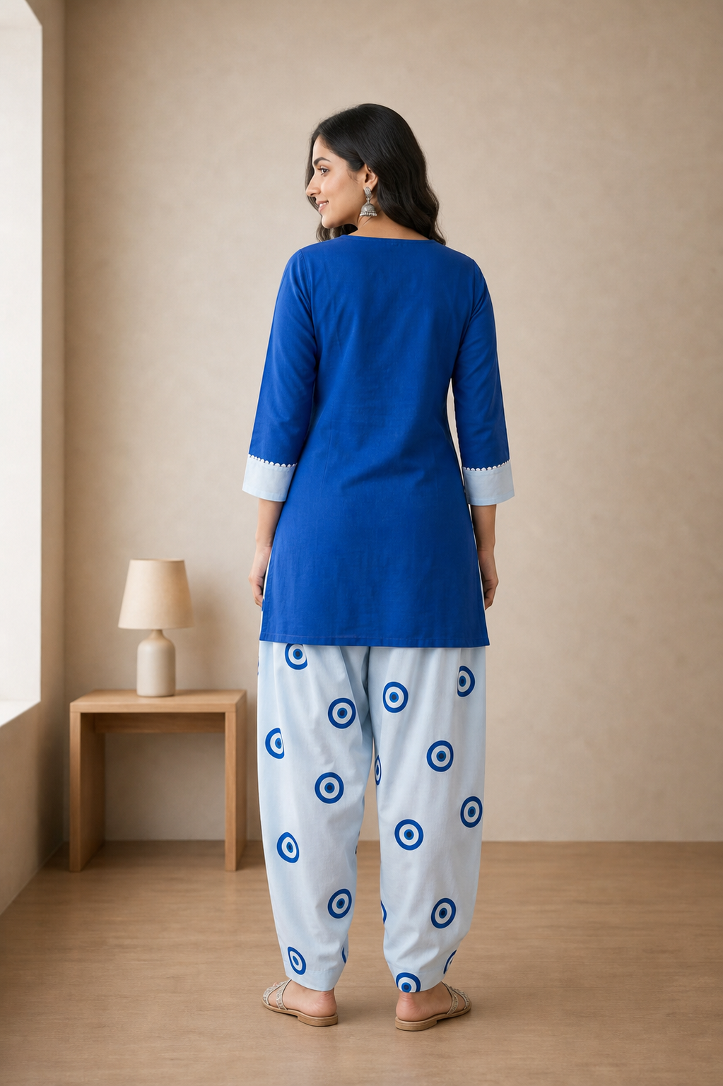 Blue Pure Cotton Kurta and Pants