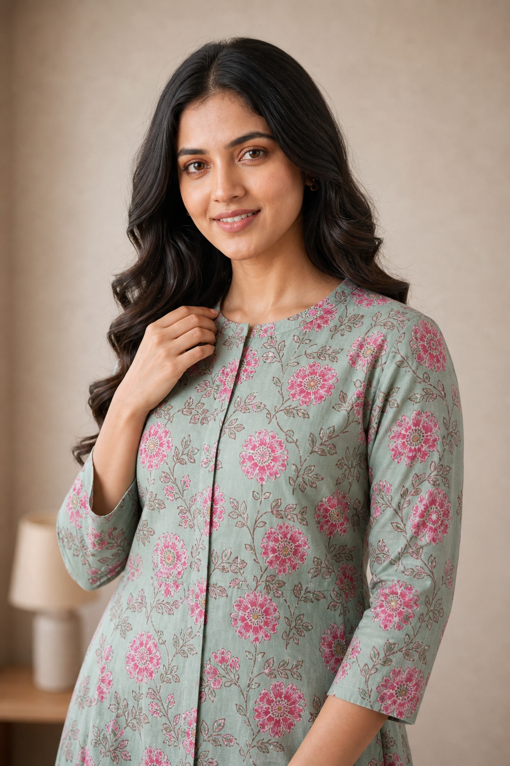 Mint Green Pure Cotton Kurta and Pants