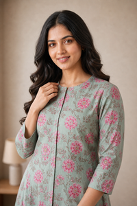 Mint Green Pure Cotton Kurta and Pants