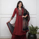 Maroon Pure Cotton Kurta with Pant & Dupatta Set For Women